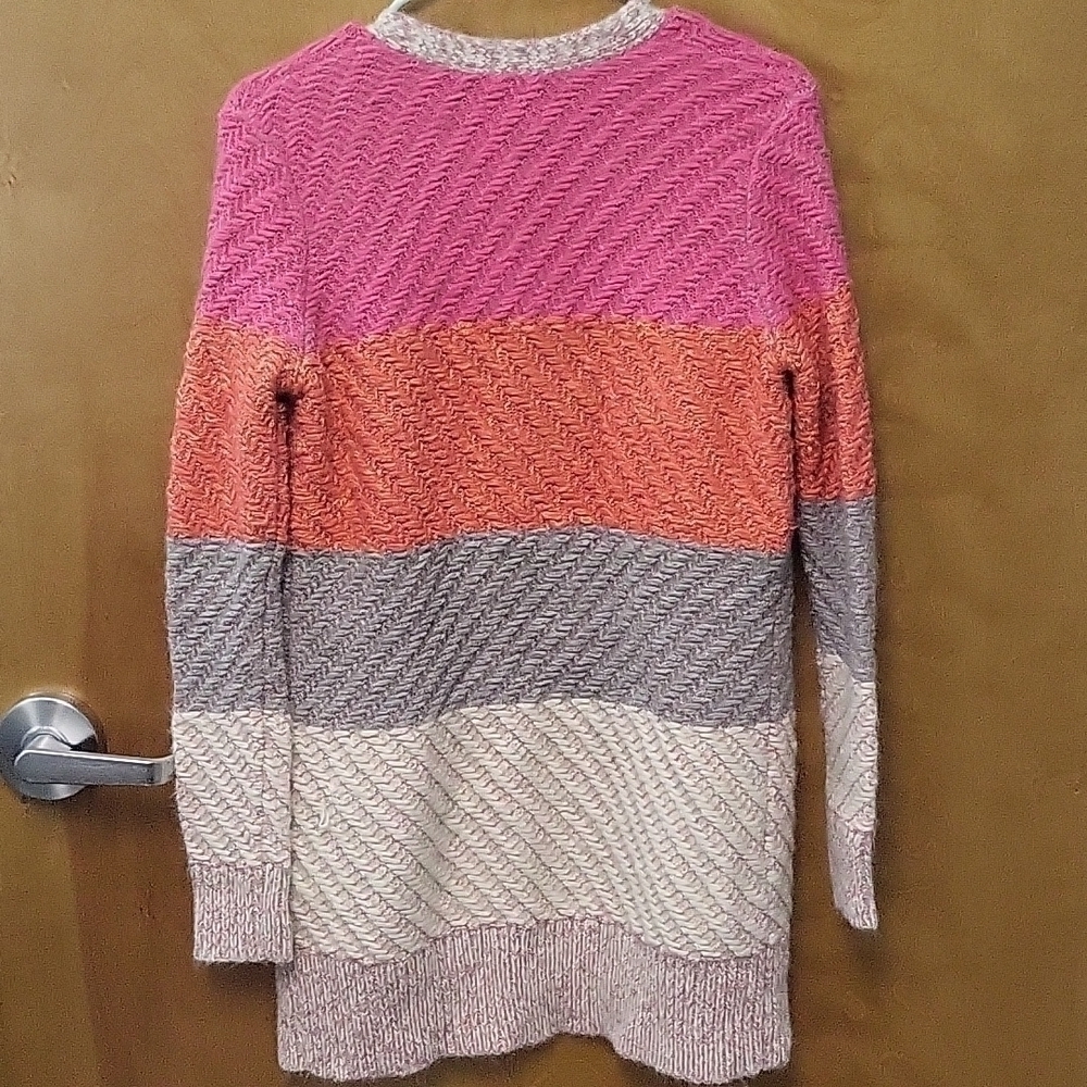American Eagle Nylon/Cotton/Wool/Alpaca/Mohair Blend Colorblocked Thick Cardgian - Picture 6 of 7